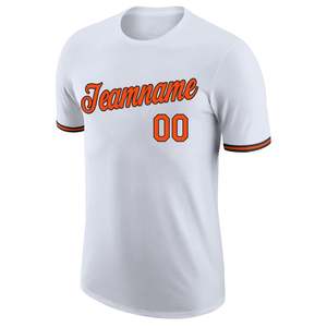 Custom Baseball Jersey White Orange Print Teamname 00 Personalized Name Number Crew Neck Short Sleeve Unisex Adult Regular Fit - Product Image 2