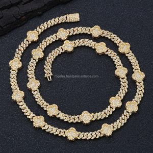 High Quality Custom Miami Hip Hop Necklace Men/Women Unique Yellow Gold VVS Moissanite Diamond <b>Rope</b> Bezel Gift for Certified - Product Image 2