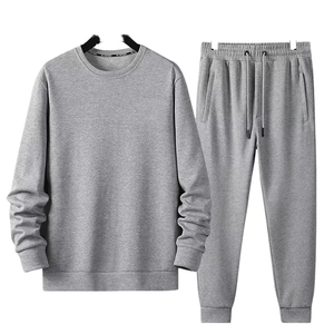 Ensemble de survêtement personnalisable pour homme, 2 pièces, pantalon uni, avec logo, pour le jogging - Product Image 1