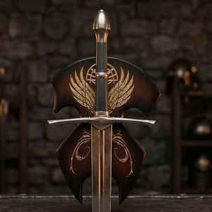 ดาบอันดูริล ลอร์ดออฟเดอะริงส์ ทำมือจากเหล็กกล้าคาร์บอนสูง พร้อมปลอกดาบ สำหรับคอสเพลย์  ขายส่งดาบไวกิ้ง - Product Image 2