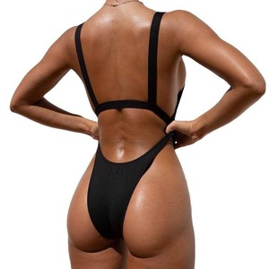 Wholesale Spandex/Nylon Eco-Friendly Breathable Backless <b>Thongs</b> Underwire 2-Piece Plus Size Women's Bikini Set - Product Image 2