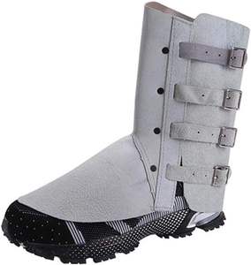 Premium Quality Cowhide Split Leather Professional Protection Industrial Safety Heavy Duty Flexible <b>Welding</b> Spats Shoe - Product Image 4