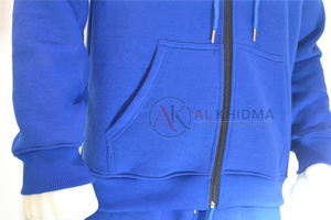 Ensemble de survêtement unisexe léger GSM bleu roi, jogging et sweat à capuche respirant, coupe régulière, couleur et logo personnalisables, 100% coton biologique, vente en gros - Product Image 3