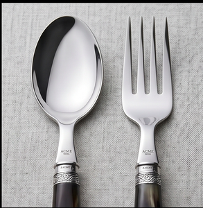 Vintage Silver Plated Cutlery Set With Horn Handle Stainless Steel <b>Mirror</b> Polish Long Horn Handles For Wedding Dining And Hotel - Product Image 3