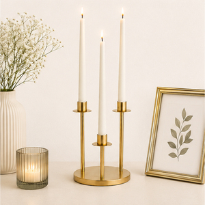 Modern 3-Arm <b>Gold</b> <b>Candelabra</b> Metal Candle Holder Wholesale Luxury Taper Candlestick Stand for Wedding Table Centerpiece Hotel - Product Image 2