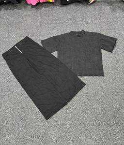 Black Washed Denim Jeans Wide Leg <b>Pants</b> Breathable Vintage Winter Mid Waist Embroidery Zip Front Casual Streetwear <b>Y2K</b> for Men - Product Image 3