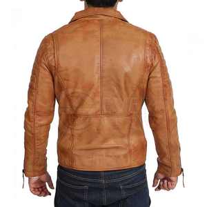 Chaqueta de Motociclista de Cuero Genuino para Hombre, con Cuello Alto, Diseño Moderno y Logotipo Personalizado, OEM - Product Image 4
