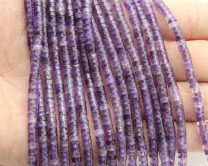 Natural Amethyst Smooth Heishi Tyre Rondelle Beads 2-4MM <b>Wheel</b> Cut Loose Amethyst Gemstone Beads For Jewelry Making Wholesale - Product Image 1
