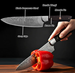 Couteau de Chef Japonais en Acier Damas Fait Main de Qualité Supérieure, Personnalisé, Service OEM/ODM, Manche en Bois, Compatible Lave-Vaisselle, Vente en Gros - Product Image 5