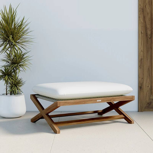 เก้าอี้ออตโตมันดีไซน์มินิมอลสำหรับสวน ทำจากโครงไม้สัก เหมาะสำหรับเฟอร์นิเจอร์บ้าน - Product Image 1