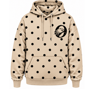 Custom <b>Black</b> Polka Dot <b>Women</b> Pullover Hoodie Casual Fleece Hooded <b>Sweatshirt</b> Drawstring Long Sleeve Kangaroo Pocket Streetwear - Product Image 1