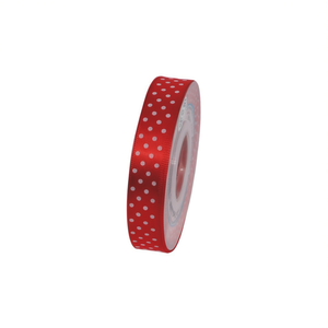 Nastro rosso a pois Ilan da 1,5 cm, 25 iarde, per decorazioni e lavori artigianali - Product Image 1