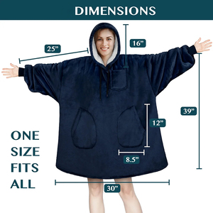 Oversized Wearable <b>Blanket</b> Hooded Sweatshirt Soft Sherpa <b>Lined</b> Solid Pullover Front Logo Pockets Women Kids Autumn Winter Spring - Product Image 3