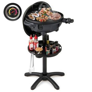Barbecue a Gas con Affumicatore 1200W, Griglia Elettrica con Doppia Zona di Cottura 2-in-1, da Terra e da Tavolo per 6-10 Persone - Product Image 1