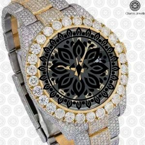 Charm Jewells Luxury Women's Stainless Steel <b>Watch</b> Round Dial Sapphire Crystal Diamond Bezel Analog Quartz Movement 38mm - Product Image 1