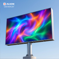 شاشات عرض إعلانية LED خارجية من ALSON LED شنتشن، طرازات P2.5 وP3 وP4، لافتات إعلانية مثبتة على الأعمدة مع شاشات LED للعرض من الأمام