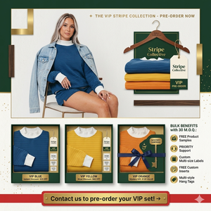 Women Turquoise <b>White</b> Striped Knitted <b>2</b> <b>Piece</b> Shorts <b>Set</b> Turtleneck Long Sleeve Loose Fit Casual Spring Summer Outfit - Product Image 3