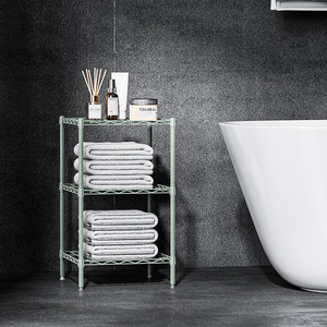 MZG Green 3-<b>Shelf</b> Storage <b>Shelves</b> <b>Wire</b> Shelving Unit Small Places Narrow Metal <b>Wire</b> Rack Standing Rack for Bathroom - Product Image 2