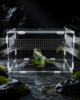 Boîte d'hébergement pour reptiles en plastique acrylique moderne, enclos pour animaux de compagnie, écologique, sûr, durable, motif personnalisé, pour geckos