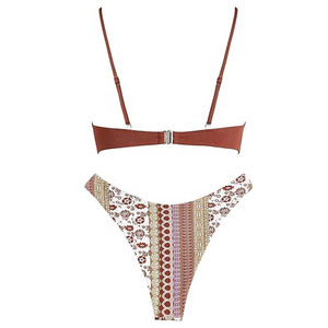 Conjunto de Bikini de Corte Alto con Cristales Frontales, de Primera Calidad, Personalizado, Transpirable, para Fitness y Playa, Todas las Tallas, Sin Costuras, Sin Varillas, para Mujer, Verano - Product Image 2