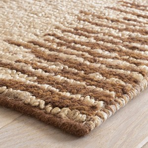 Tapis en jute fait main indien, rayures contemporaines, épais, pour cuisine et salon - Product Image 5