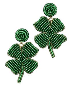 Elegante nuevo diseño hermosos pendientes de gota de hoja verde elegante moda hecho a mano bordado con cuentas lindo de moda última India - Product Image 1