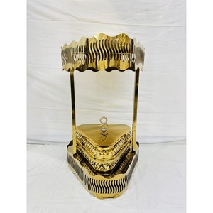 Plat de service de luxe décoratif, dernier modèle, finition brillante, design élégant, chauffe-plat de buffet pour hôtel - Product Image 4