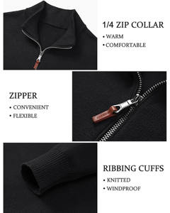 Sweat-shirt à capuche zippé 1/4 pour homme, 100% coton, décontracté, automne-hiver, avec poche, séchage rapide, respirant, confortable - Product Image 4