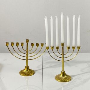 Luxury Handcrafted Metal Menorah Stand With Detailed Design For Premium Festive Decoration And Gift Purpose - Product Image 1