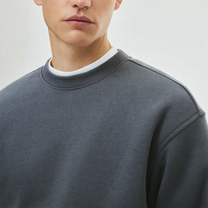 Sudaderas de Cuello Redondo Lisas para Hombre, de Alta Calidad, con Forro Polar, Personalizables con Bordado, Corte Holgado, Estilo Casual, Vintage, OEM - Product Image 2