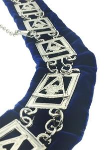 Collier de maître maçon en argent avec bijou offert - Collier de maçon en laiton, type chaîne à maillons - Product Image 3