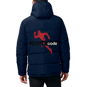 Veste matelassée d'hiver écologique bleu marine pour homme SPORTS CODE, fermeture éclair, style sportif, tissu en toile, 100% fibre de polyester - Product Image 2