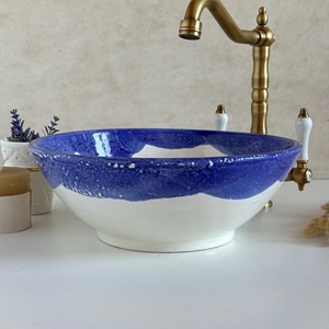 Lavabo moderne brillant en nacre écologique 26 cm – Finition premium durable pour salle de bain de luxe, spa, salon, complexe hôtelier et maison - Product Image 2