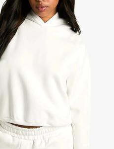 Sudadera con capucha de algodón 100% de alta calidad para mujer, estilo vintage con lavado ácido, hombros caídos, corte cropped y cremallera, personalizable. - Product Image 5