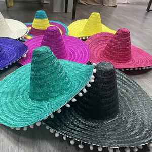 Sombrero de Paja Ajustable para Decoración de Mesa en Restaurantes Mexicanos, Uso en Exteriores y Pesca, Decoración para Taco Tuesday y Cinco de Mayo - Product Image 1