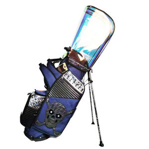Sac de golf haut de gamme brodé crâne avec accents holographiques et mécanisme de support stable pour joueurs modernes - Product Image 5