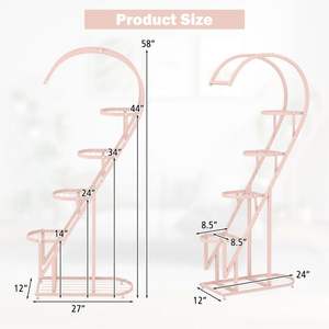Supporto per piante in metallo a 5 livelli con gancio per appendere più piante da interno e vasi da fiori - Product Image 4
