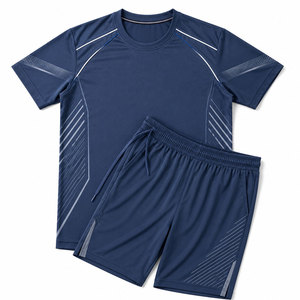 <b>Men</b> Quick Dry <b>Short</b> Sleeve T-Shirt and Running <b>Shorts</b> Set Breathable Athletic Wear for Gym Training <b>Lightweight</b> Comfortable - Product Image 6