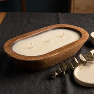 NEHA ENTERPRISES - Portavelas Redondo de Madera Natural Hecho a Mano de Alta Calidad, Centro de Mesa de Madera para Sala de Estar, Comedor - Product Image 6