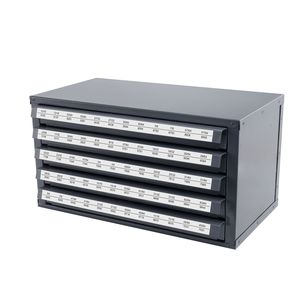 Armadietto Dispenser in Acciaio a Cinque Cassetti per Punte da Trapano da 33/64'' e 63/64'' - Organizzatore per Utensili e Punte - Product Image 2