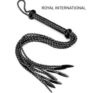 Fusta de cuero genuino trenzado de primera calidad, hecha a mano, para entrenamiento ecuestre, látigo de equitación duradero, accesorios de cuero para caballos, color negro. - Product Image 1