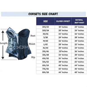 Top Corset con Copas con Aros y Varillas de Acero, Bicolor, con Panel de Mezclilla y Estampado de Billetes de Dólar, para Salir de Noche y Fiestas - Product Image 5