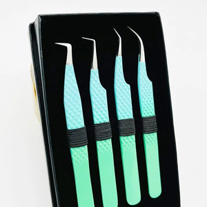 Vente Flash - Pinces à épiler professionnelles colorées pour extensions de cils, en acier inoxydable, avec poignée confortable et durable, 90 degrés - Product Image 4