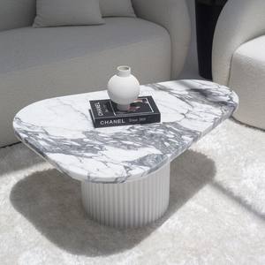 Table basse triangulaire en marbre Arabescato Vandana Zenova Zentrix avec 3 options de couleur de base - Product Image 3