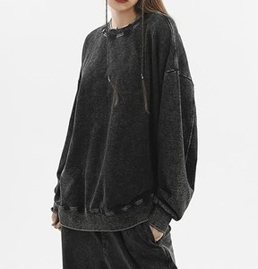 Sudadera de cuello redondo extragrande para mujer al por mayor, con logo personalizado, cuello alto, de algodón, tipo jersey, servicio OEM, nueva llegada - Product Image 3