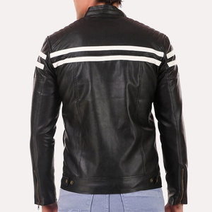 Winter Collection Street Wear Heavyweight <b>Men's</b> Leather <b>Jacket</b> Slim Fit Plus Size Available Different Colors Biker Leather Coat - Product Image 3