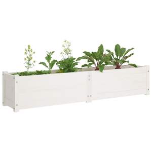 Lot de 2 jardinières surélevées en bois de pin massif blanc - Product Image 4