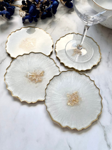 Posavasos de resina con detalles dorados para mesa de café, mesa de comedor, decoración del hogar y regalo, de blossom craft india - Product Image 2