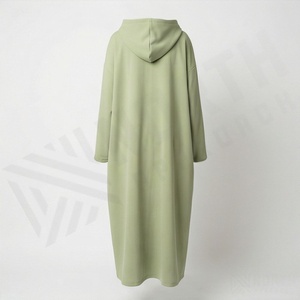 Abaya con capucha y cremallera, de forro polar, modesta, islámica, hasta el tobillo, antiestática, suave y cómoda para invierno, pedidos al por mayor. - Product Image 2