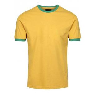 T-shirt de sport à manches courtes pour homme, 100 % coton, col rond, design contrasté bicolore - Product Image 1